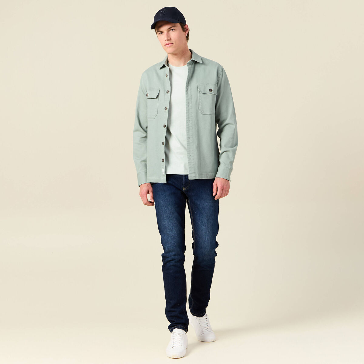 T-shirt éco-responsable bleu gris homme