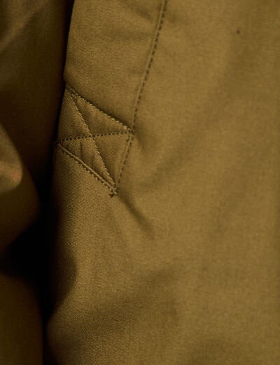 Parka droite à capuche camel homme