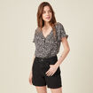 Chemise manches courtes noir femme