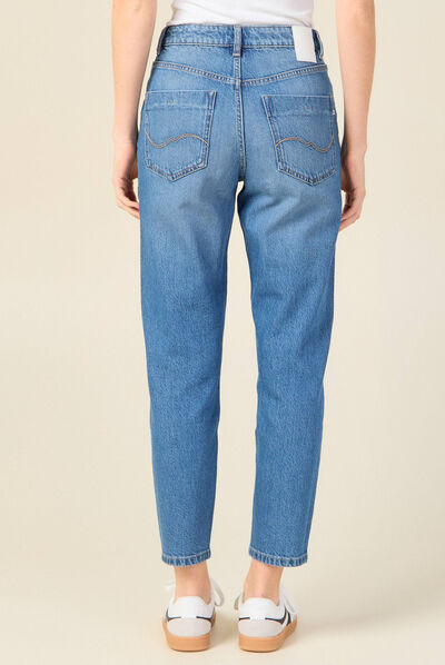 Jeans mom 7/8ème denim stone femme