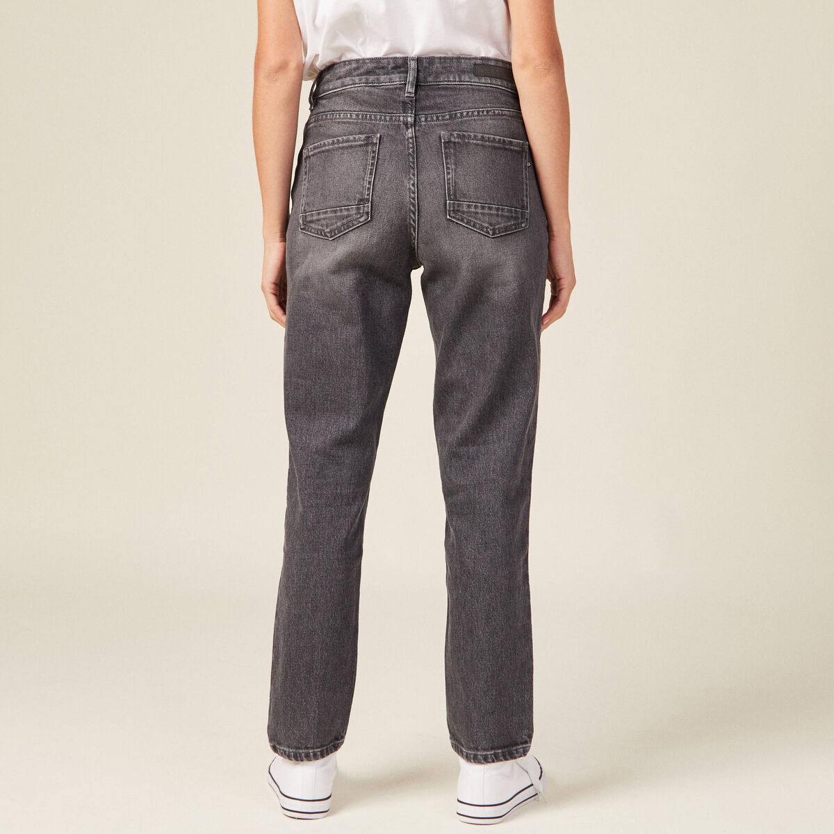 Jeans slim 7/8ème denim gris femme