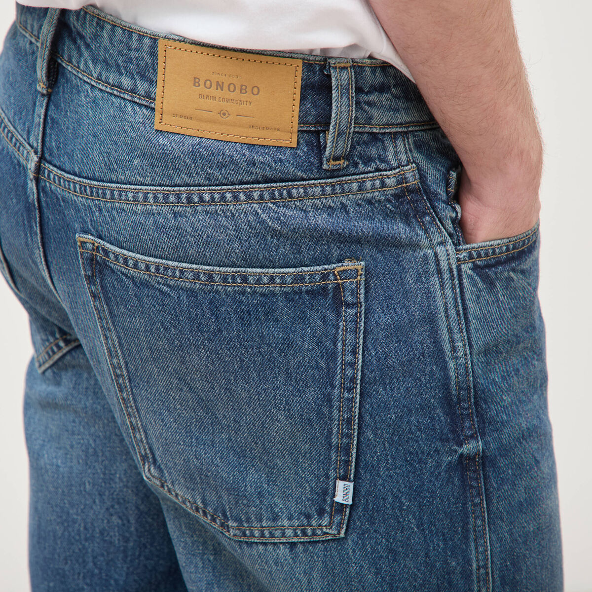 Jeans large relaxed denim stone homme