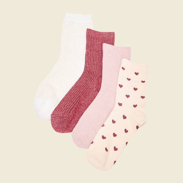 lot 4 paires chaussettes vieux rose femme Lot 4 paires chaussettes vieux rose femme