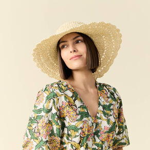 chapeau tresse ecru femme Chapeau tressé ecru femme