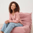 Pull manches longues col en V rose clair femme
