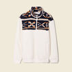 Sweat col camionneur zippé ecru homme
