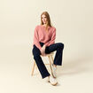 Pull manches longues fabriqu&eacute; en France rose pastel femme