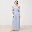 Robe col carr&eacute; manches courtes coton blanc femme