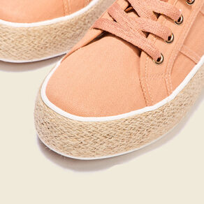Espadrilles plateformes orange foncé femme
