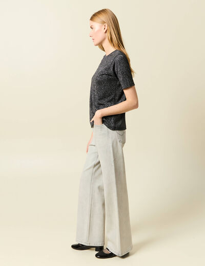 T-shirt manches courtes gris foncé femme