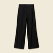 Pantalon large taille haute noir femme