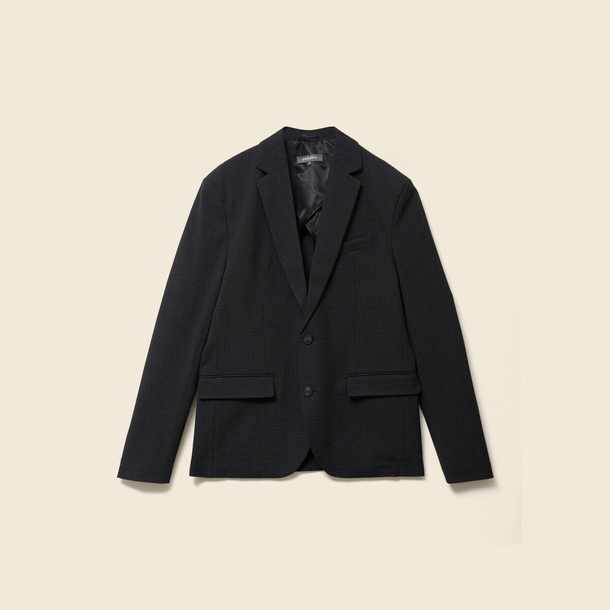 Blazer cintr&eacute; court col tailleur noir homme