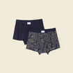 Lot 2 boxers bleu marine homme