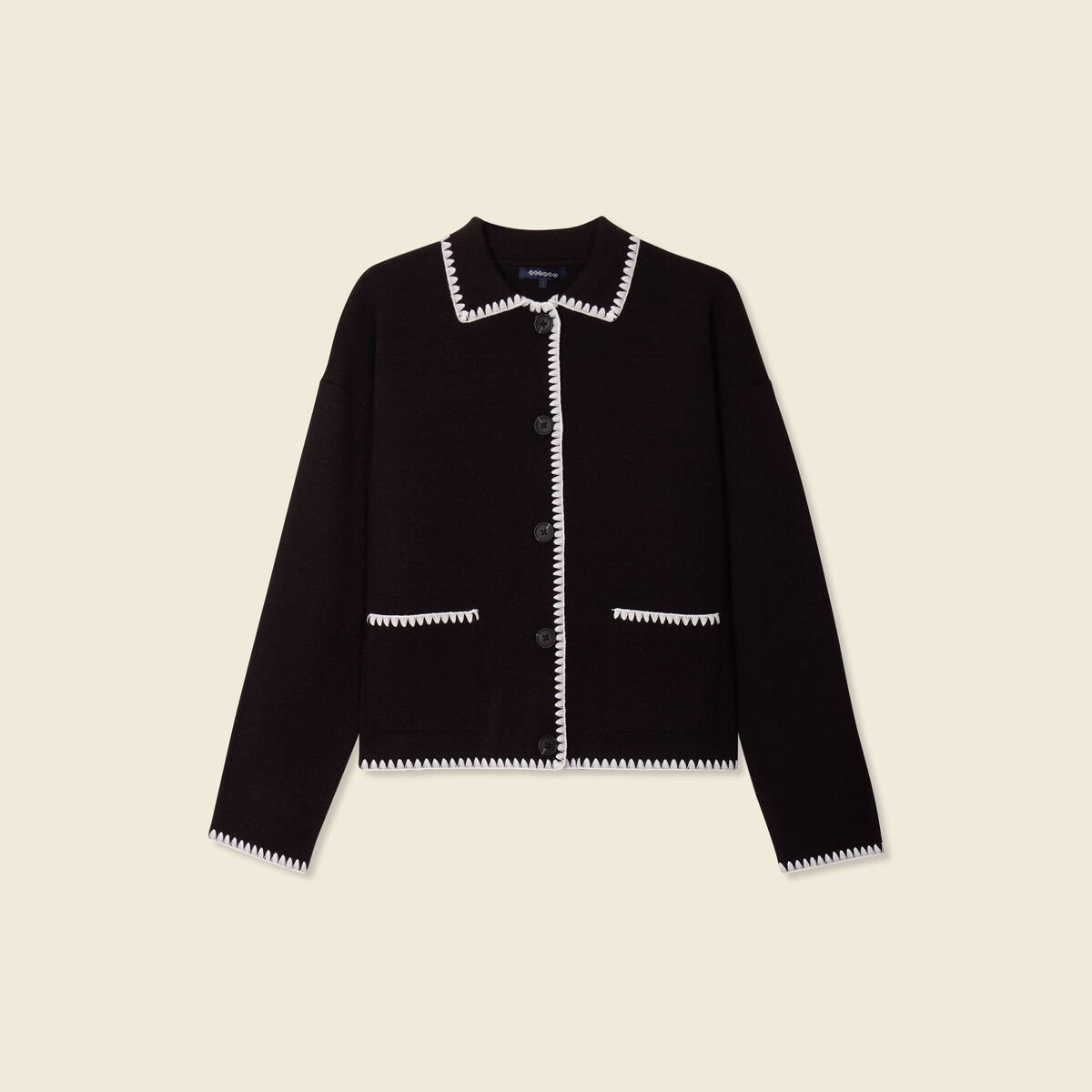 Gilet manches longues noir femme
