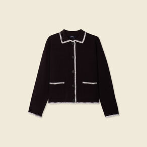 Gilet manches longues noir femme