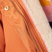 Parka droite à capuche doublée orange foncé femme