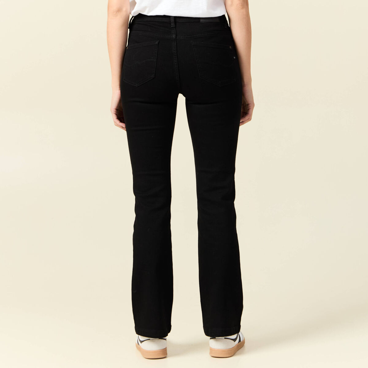 Jeans bootcut denim noir femme