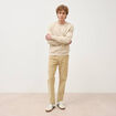 Pantalon straight velours longueur 32 beige homme