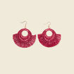 Boucles d'oreilles pendantes rouge foncé femme