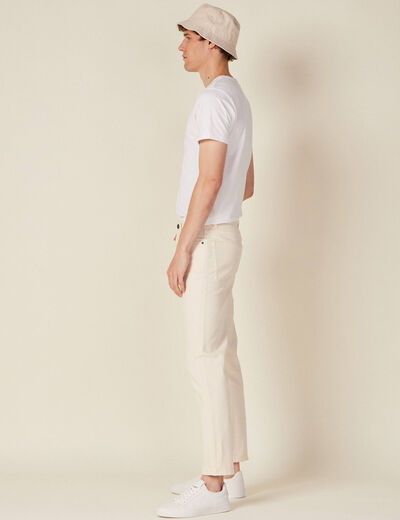 Jeans slim 5 poches denim blanc homme