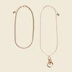 Collier 2 rangs avec pendentif couleur or femme