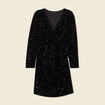 Robe cintrée sequins noir femme