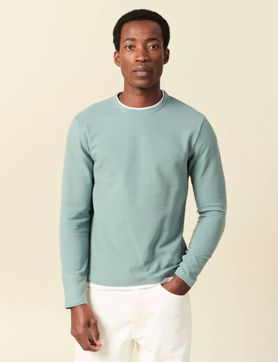 T-shirt manches longues bleu gris homme
