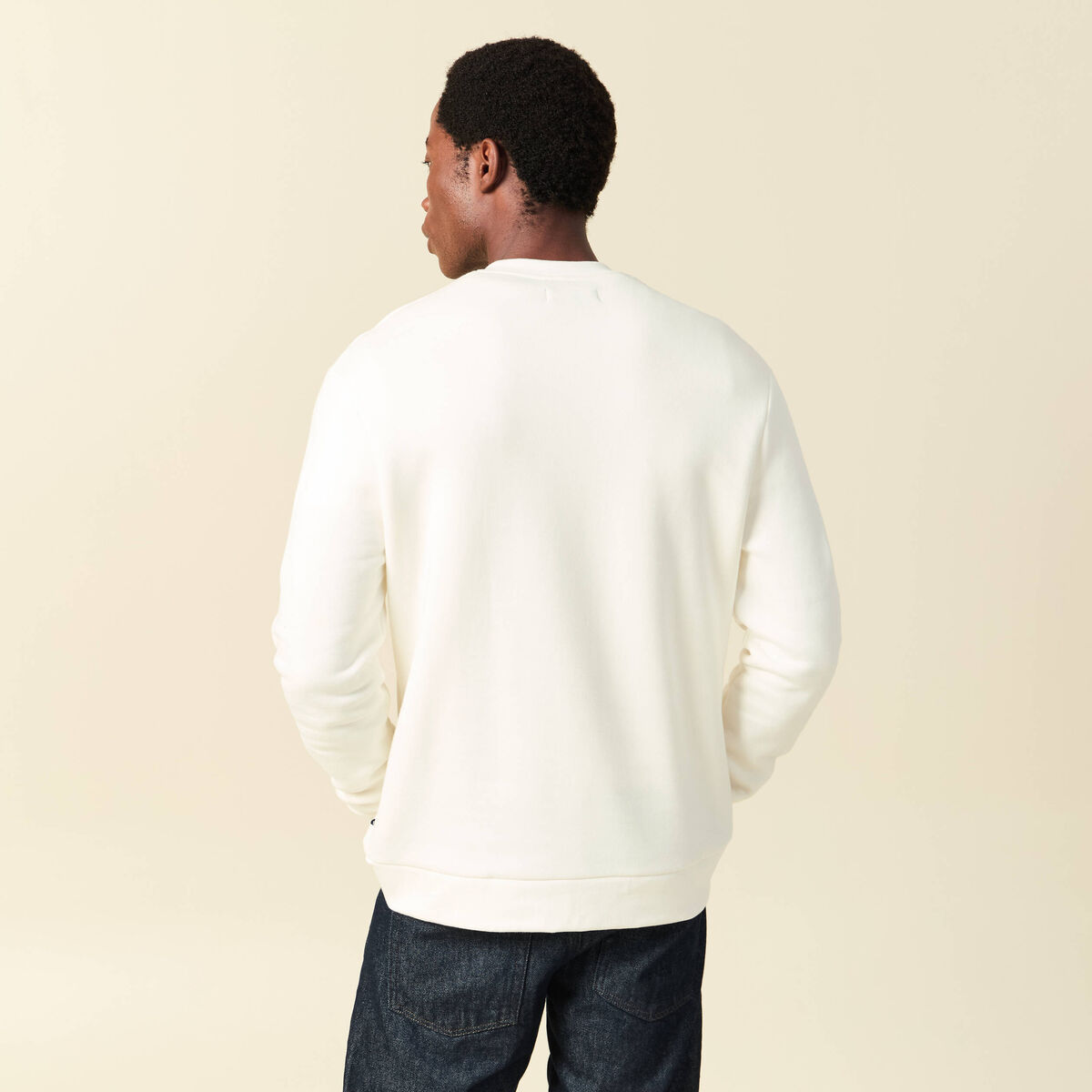 Sweat manches longues ecru homme