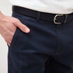 Pantalon straight longueur 32 ceinture bleu marine homme