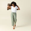 Pantalon droit 7/8ème vert kaki femme