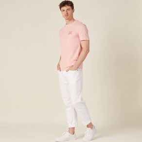t shirt manches courtes rose saumon homme T-shirt manches courtes rose saumon homme
