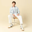 Jeans loose longueur 32 en coton denim blanc homme