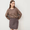 Mini-jupe droite courte marron femme