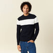 Pull manches longues bleu marine homme