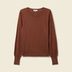 Pull manches longues marron fonc&eacute; femme