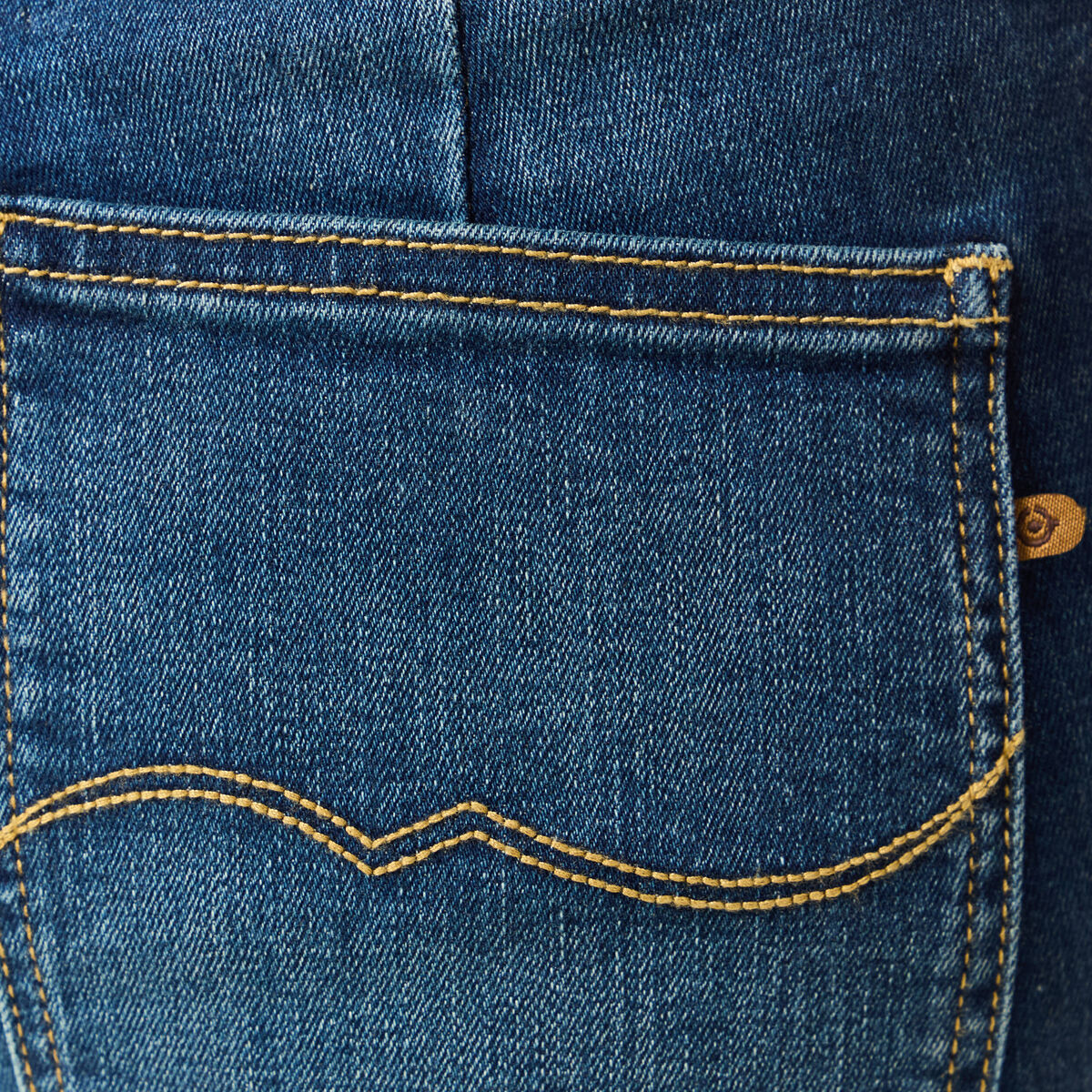 Jeans bootcut cropped taille haute denim brut femme