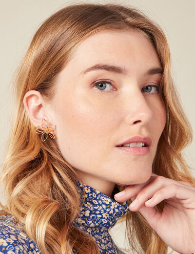 Boucles d'oreilles clous couleur or femme