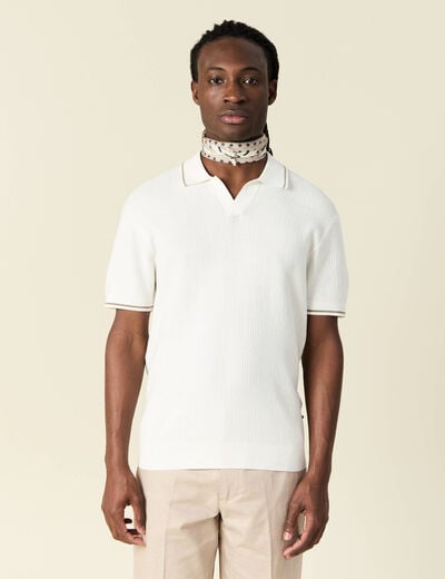 Polo manches courtes ecru homme