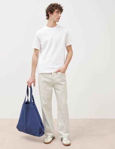 T-shirt en coton manches courtes blanc homme