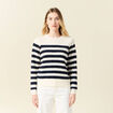 Pull manches longues bleu marine femme