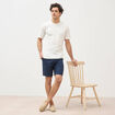 Bermuda bleu fonc&eacute; homme
