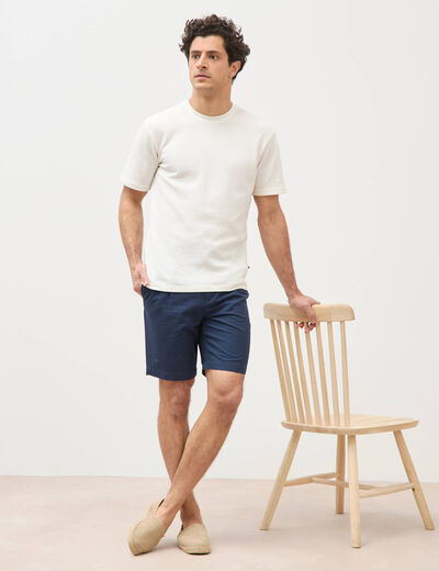 Bermuda bleu fonc&eacute; homme