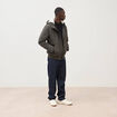 Parka courte &agrave; capuche vert kaki homme