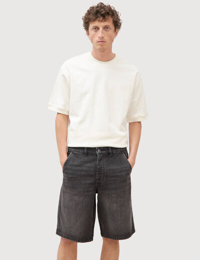 Bermuda en jean coton denim snow noir homme