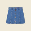 Jupe trapèze en jean denim stone femme