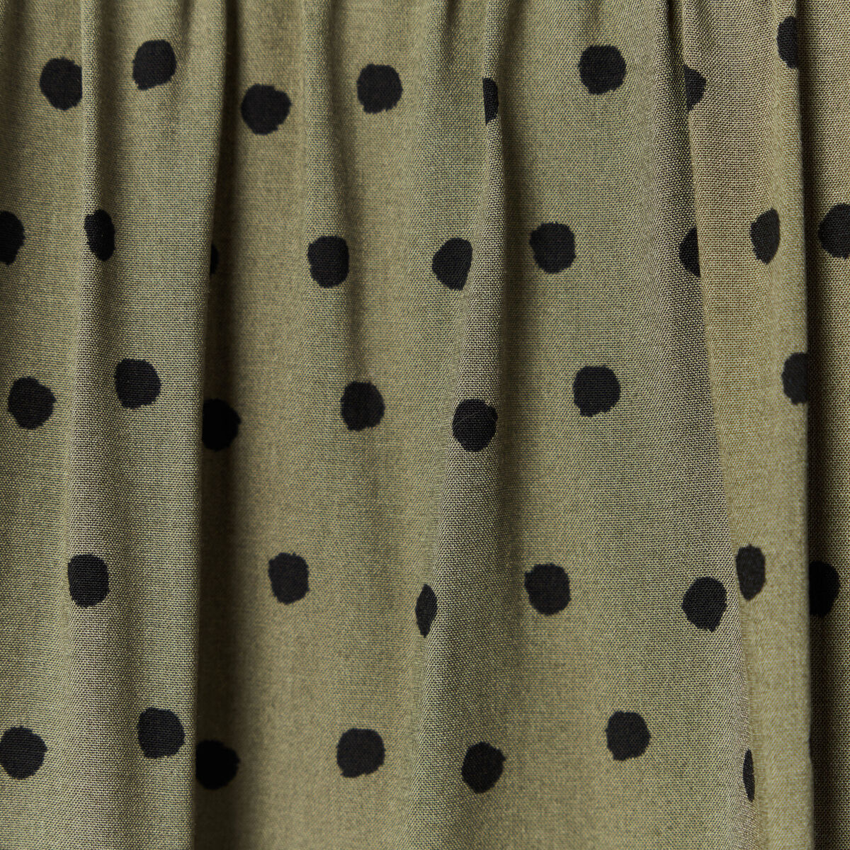 Chemise manches longues fluide vert kaki femme