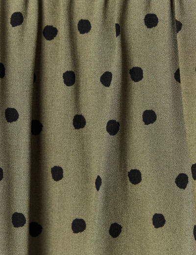 Chemise manches longues fluide vert kaki femme