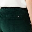 Pantalon large 7/8&egrave;me taille haute vert fonc&eacute; femme