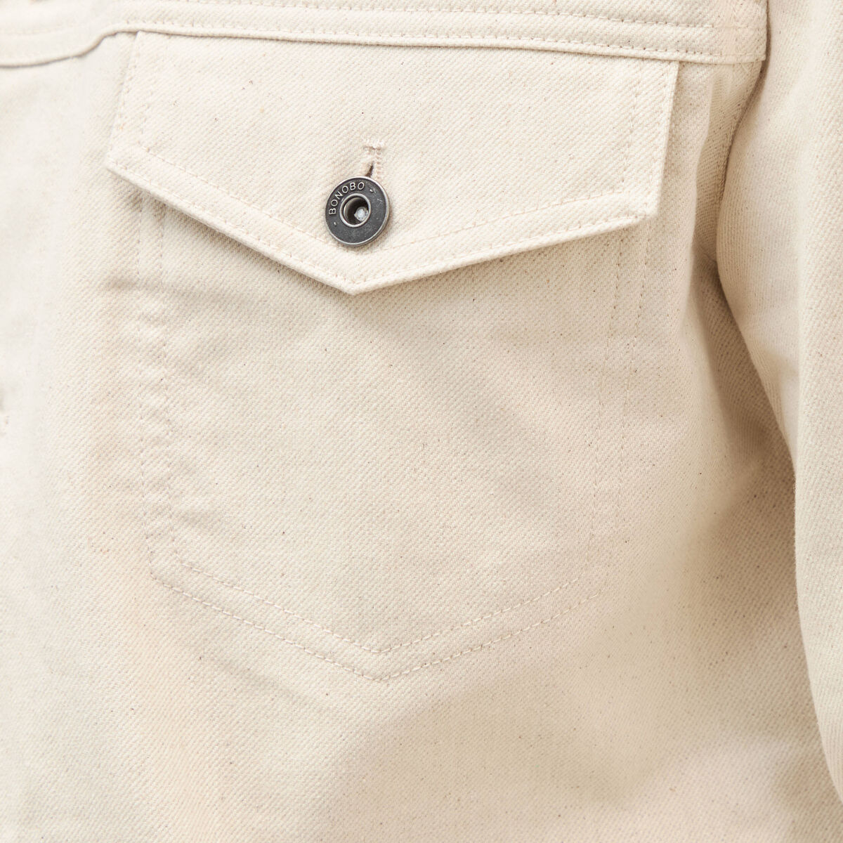 Veste manches longues col classique ecru homme