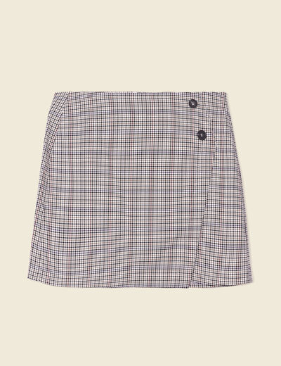 Jupe ajustée à boutons bleu marine femme